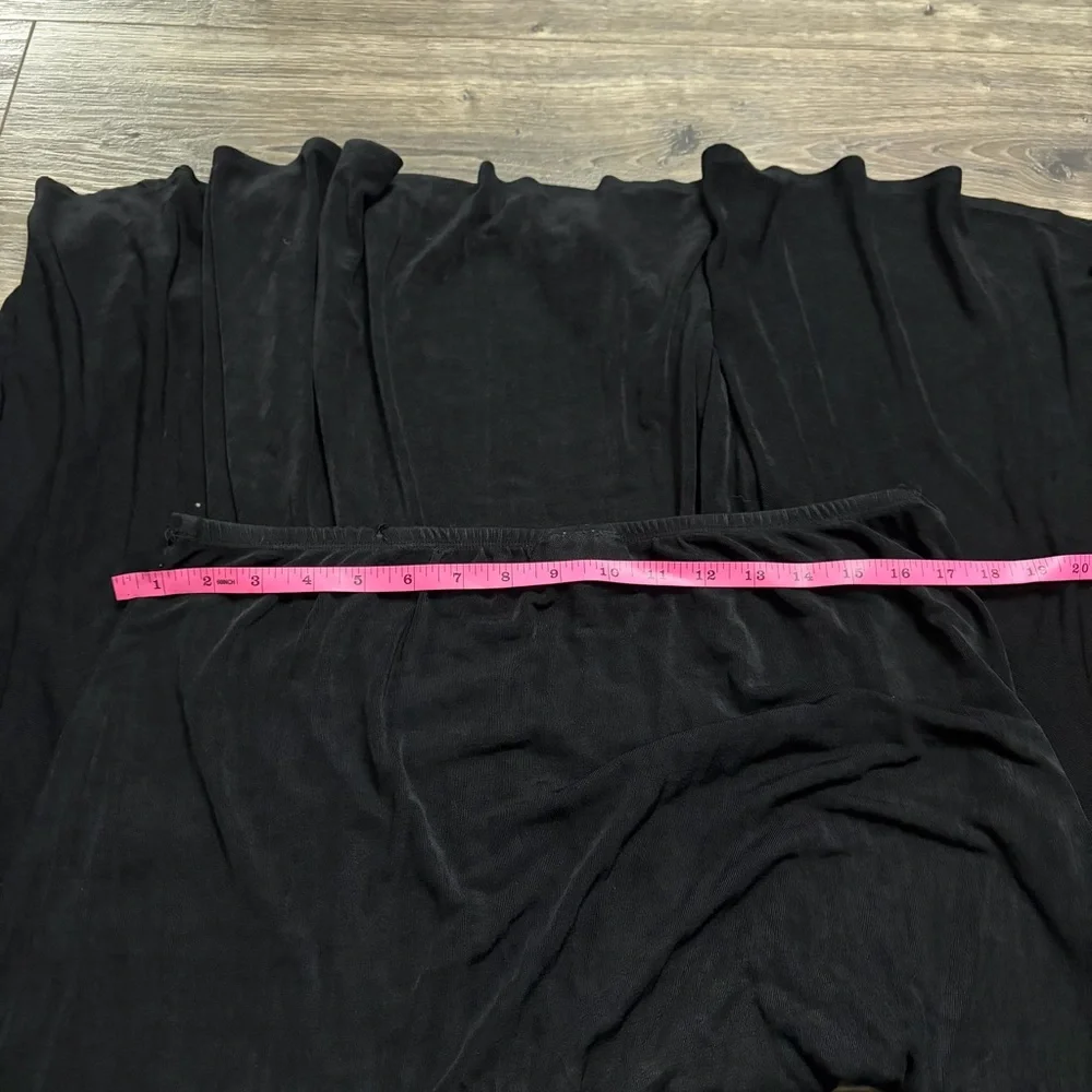 90s Vintage Coldwater Creek Acetate Drop Waist Ruffle Maxi Skirt (Black) Size 1X